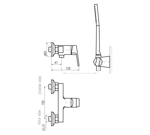 Смеситель для душа Rav Slezak Colorado CO281.5/2