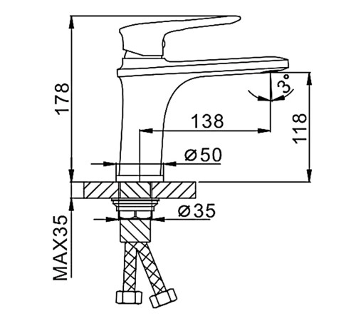 Смеситель для раковины Frap F1049, белый/хром