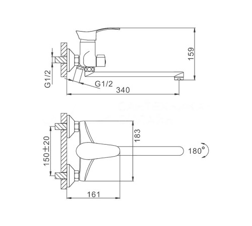 Смеситель для ванны FRAP F22001, хром
