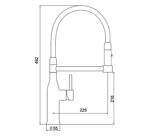 Смеситель для кухни с гибким изливом и режимом душ GAPPO G4398-51, оружейная сталь