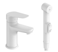 Смеситель для раковины с гигиеническим душем ESKO Kazan White KZ27HW, белый