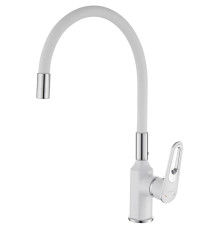 Смеситель для кухни с гибким изливом Savol S-600606AW, хром/белый