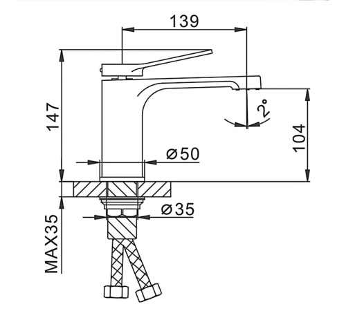 Смеситель для раковины Frap F1045, белый/хром