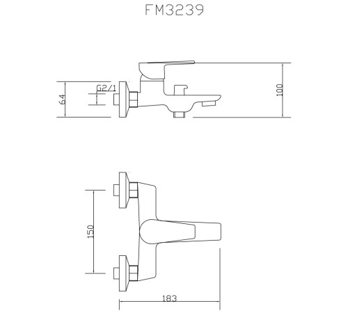 Смеситель для ванны Fmark FM3239, хром