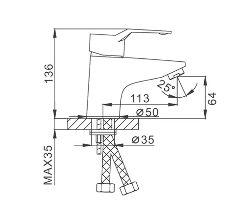 Смеситель для раковины Frap F1063, хром