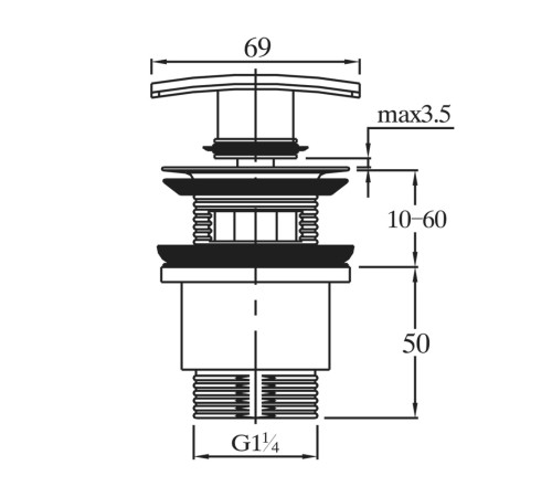 Донный клапан Raiber RLET-58