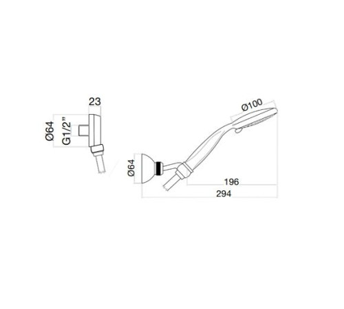 Душевой гарнитур Webert AC0489560, черный