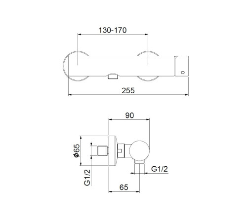 Смеситель для душа Webert ONE-B NB870102560, черный