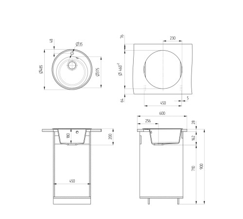 Кухонная мойка Ulgran Quartz Nora 485-10, песок