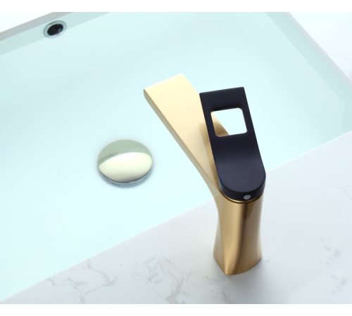 Смеситель для раковины Bronze de Luxe Element EL02GB, матовое золото