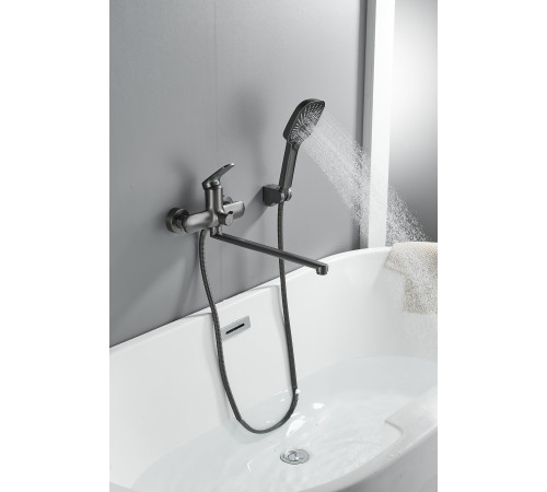 Смеситель для ванны Shevanik S8522T, оружейная сталь