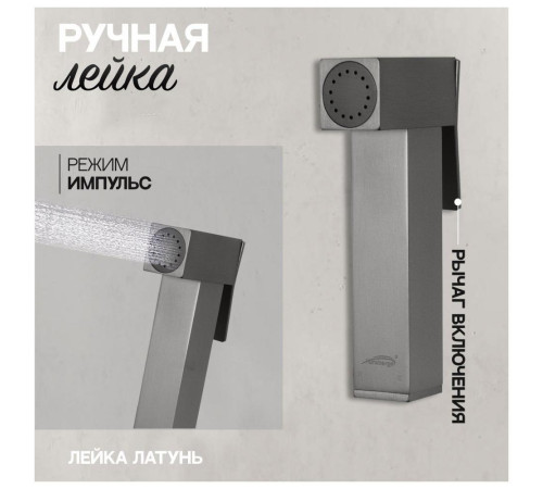 Гигиенический душ со смесителем встраиваемый Hansberge H3077BG, графит