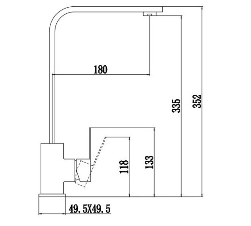 Смеситель для кухни Fmark FS8132H, черный