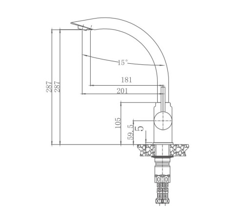Смеситель для кухни Haiba HB70304, сталь