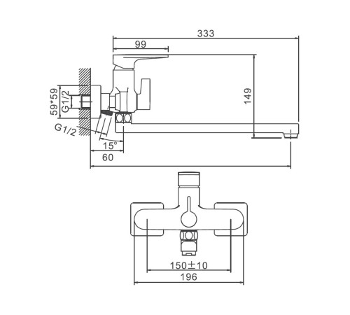 Смеситель для ванны BELZ B22713-7, черный