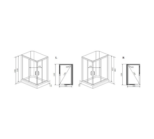 Душевая кабина Timo Lux TL-1504R, 110x85x230