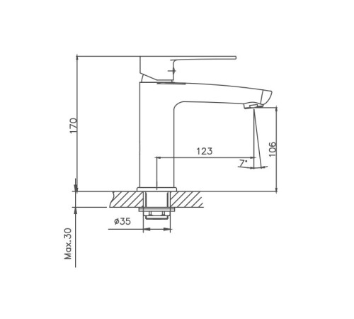 Смеситель для раковины Cron CN10337, хром