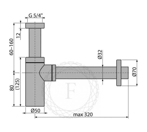 Сифон для раковины FILARETE FL70W, белый