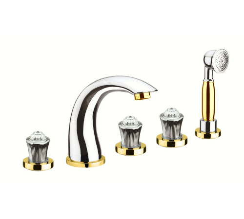 Смеситель на борт ванны Fiore VENERE SKY (SWAROVSKI®) 13CO0608, хром/золото