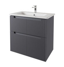 Тумба с раковиной подвесная Dreja Euphoria 80 см, серый базальт