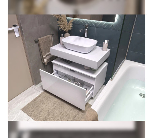 Тумба подвесная без столешницы Velvex Unit tp.UNI.80.2Y белый матовый, 80 см