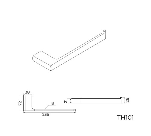 Полотенцедержатель Knotlor TH101GM, оружейная сталь