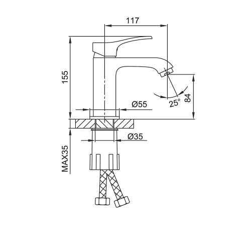 Смеситель для раковины Frap F1075, хром