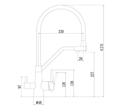 Смеситель для кухни с подключением фильтра воды Fmark FS0662-Y, бежевый
