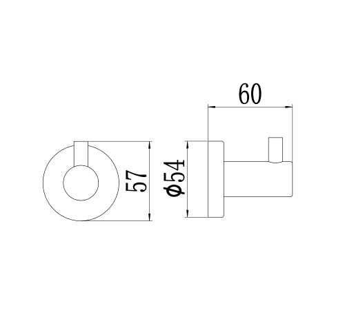 Крючок для ванной комнаты Savol S-005653Q, графит