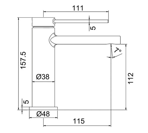 Смеситель для раковины Frap F1067, хром