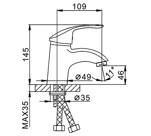 Смеситель для раковины Frap F1021, хром
