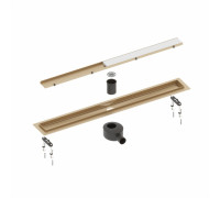Душевой лоток (двухсторонняя решетка) TIMO Drain System DS230209/17, матовое золото