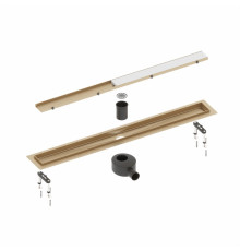 Душевой лоток (двухсторонняя решетка) TIMO Drain System DS230209/17, матовое золото