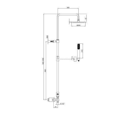 Душевая система Webert Elio EL870105015PVC, хром