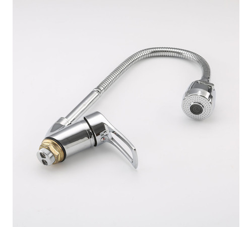 Смеситель для кухни с гибким изливом и режимом душ FRAP F43701-B, хром