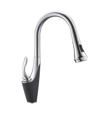 Смеситель для кухни Rose R123H, черный/хром