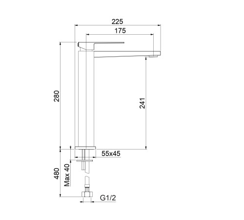 Смеситель для раковины Fiore KUBE 100NN8518, черный