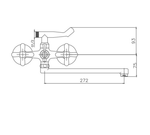 Смеситель для ванны Cron CN2125, хром