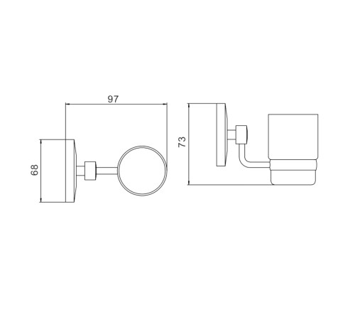 Стакан для ванной комнаты Savol S-007158, хром