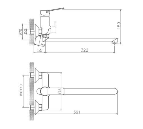 Смеситель для ванны Maretti Виола VA22RF572-D, хром