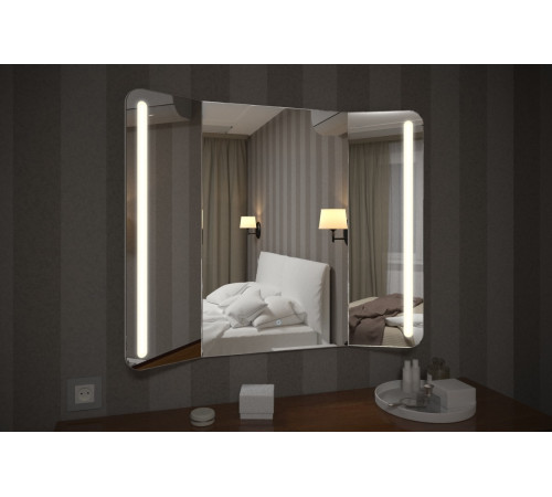 Зеркало с LED подсветкой Relisan TRIPLE VERTIKAL Гл000024395, 100x80