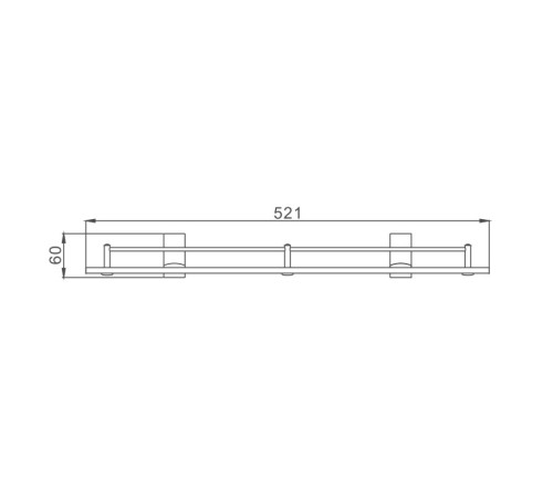 Полка стеклянная Haiba HB8807, хром