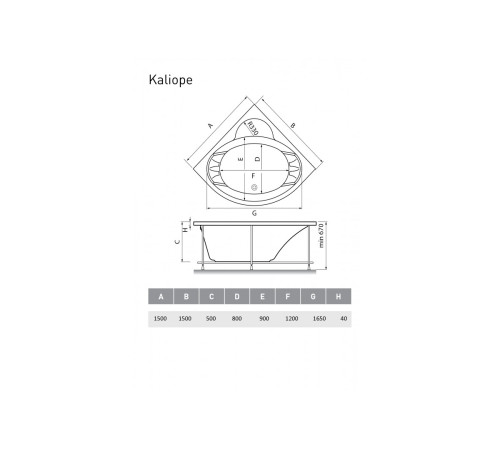 Ванна акриловая Vayer Kaliope Гл000006523, 150x150