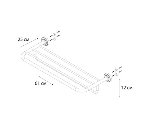 Полка для полотенец Fixsen Style  FX-41115, хром