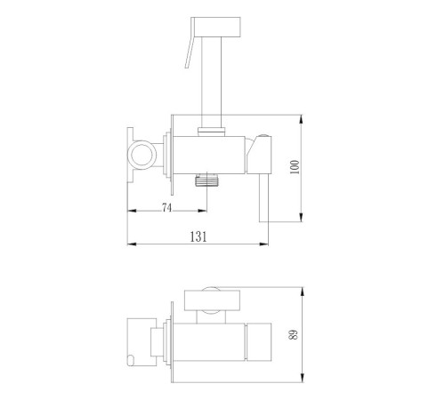 Гигиенический душ со смесителем Haiba HB5512-7, черный