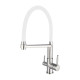 Смеситель для кухни с гибким изливом и подключением фильтра Esko Kitchen K26 W, сатин/белый
