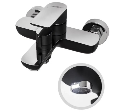 Набор для ванны 3 в 1 Hansberge H7099BC, черный/хром