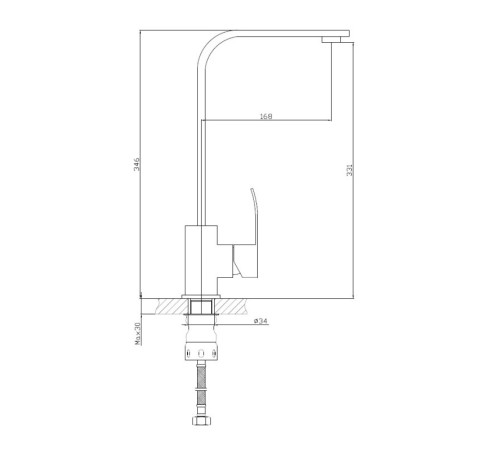 Смеситель для кухни Haiba HB70815, сталь