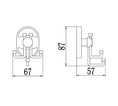 Крючок для ванной комнаты Savol S-007055, хром