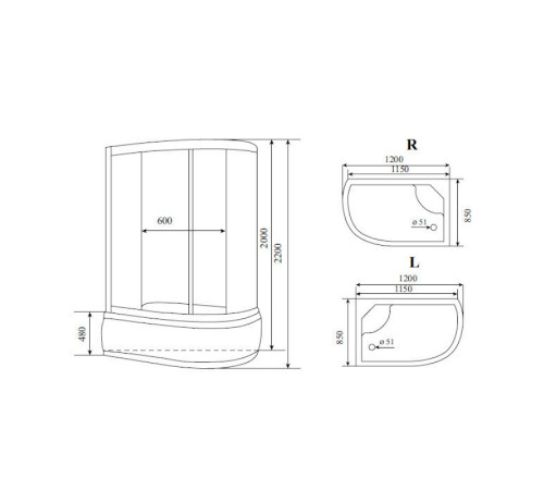 Душевая кабина Timo Standart T-1120PL, 120x85x220